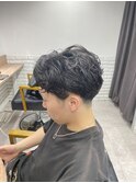パーマ風アップバング