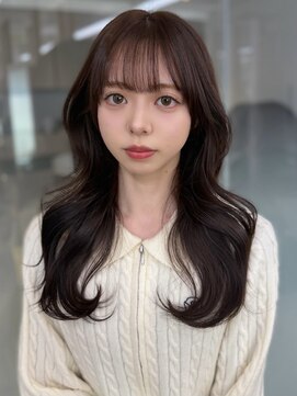 ソラ 広尾店(SORA) ロングレイヤー/グレージュ/顔周りカット