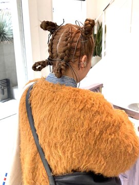 タイドヘアー 茨木2号店(TIDE HAIR) モカブラウン_つのアレンジ