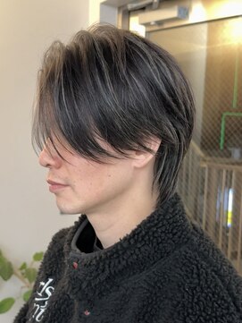 ガーデンタチカワネクスト(garden tachikawa next) 大人男子センターパートウルフコントラストハイライト20代30代