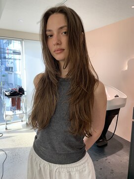 ペレ 原宿(PELE) ダークパープルナチュラルショート夏のヘアアレンジ原宿