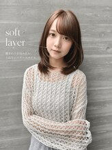 アプリ 大宮西口(appri)&nbsp;艶ブラウン×顔まわりレイヤー内巻きミディアム/大宮