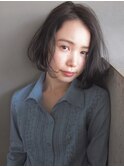 小顔ボブ＊クセっぽい無造作ウェーブ