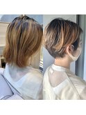 カラーのリタッチ幅を活かしたデザインショート