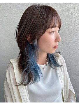 アルティナ(artina) インナーカラー_ブルーグレージュ_ブルーシルバー_オンブレ