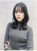 簡単スタイリングヘアセンターパートゆるふわロングハイレイヤー