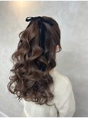 【ハーフアップ】六本木/六本木駅/結婚式/ヘアセット/早朝