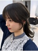 結んだ時に分け目が気にならない顔まわりカット