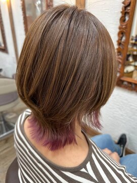 ビューティー リゾート アンアリー(BEAUTY RESORT AN ALLY) 襟足カラー白髪ぼかしハイライト30代40代50代60代竹ノ塚西新井