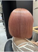 ピンク×丸みボブ