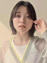 くびれボブ/レイヤーボブ/韓国風/オリーブベージュ/イメチェン