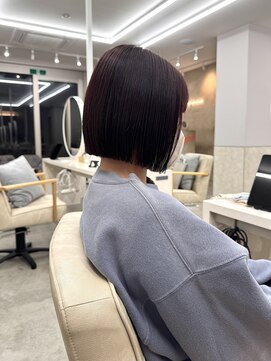 サンド 鹿児島中央(sand) @ayumi.sand ボブ　レッドブラウン