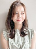 美髪ワイドバングイメチェンミディアムレイヤーa