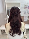スピードヘアセット9番　編み込みハーフアップ