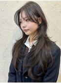 韓国風/レイヤー/前髪カット/オリーブ/透明感/ハッシュカット