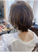 髪質改善レイヤーボブ大人ボブ脱白髪染めハイライト白髪ぼかし