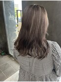 細めハイライト　大人女子　透明感カラー
