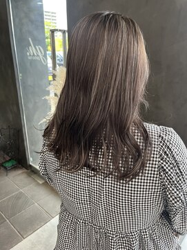 ガルボヘアー 桟橋店(garbo hair) 細めハイライト　大人女子　透明感カラー