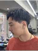 刈り上げアップバングスパイキーショートパーマスパイラルパーマ