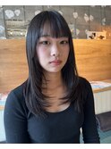 ダークブルー韓国風シースルーレイヤー