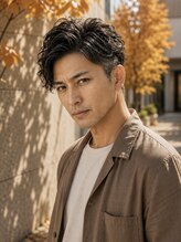 ブリリアント ヘアー ダイヤ(Brilliant Hair Dia)&nbsp;40代メンズパーマアップバングスタイル