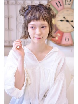 メイズ(MAZE) ボブ編みこみツインおだんごアレンジ【メイズ東中野・鍛原志行】