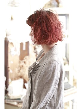 キミ(kimi) 【kimi自由が丘】アプリコットオレンジ×ほつれウェーブボブ