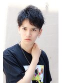 くせ毛風パーマ ソフトツーブロック ワイルドアップバング