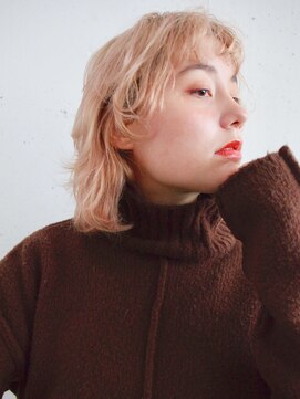 オーサム(AWESOME) 《AWESOME》ハイライトカラー×セミウエットウェーブウルフ♪