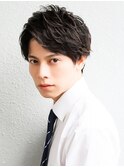 アップバングモテる流行イケメン黒髪モテ髪ツーブロックビジネス