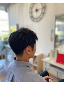 イースタイルコムズヘア 柳通り店(e-style com's hair) メンズカット#耳だしショート#アッシュブラックヘルシースタイル