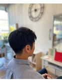 メンズカット#耳だしショート#アッシュブラックヘルシースタイル