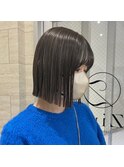 [Zina西通り]髪質改善/グレージュカラー/暗髪/艶髪/ぱつっとボブ