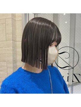 ジーナ 天神(Zina) [Zina西通り]髪質改善/グレージュカラー/暗髪/艶髪/ぱつっとボブ