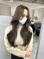 ジエクト ヴィシア(The Ect VIXIA)&nbsp;オリーブベージュ　ヨシンモリ　韓国巻き　ロングレイヤー