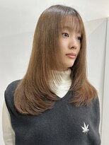 サクラ オモテサンドウ(SAKURA) ワンカールで簡単可愛い！ロングレイヤーカット×ぱっつん前髪