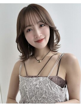 コート 表参道(Cote) くびれボブ　レイヤーボブ　ボブ　透け感ベージュ