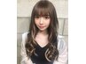 【最高級エクステ】カット+イルミナカラー+シールエクステ20本￥17900