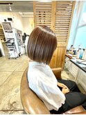 大人ショート艶髪ブラウンアッシュカラーショートボブ