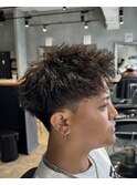 アップバングツイストスパイラルパーマ