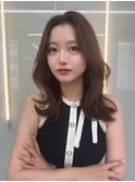 【中村珠梨】博多/韓国ヘア/ブラウン/センター分け