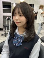ミディアムレイヤー　ブラウンカラー　ワンカール