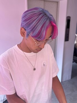 ダズリングディア(Dazzling Deer) 水色/ピンク/原色カラー/メンズカット/デザインカラー