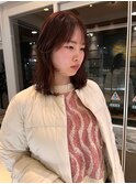 春　ピンクベージュ　顔まわりレイヤー