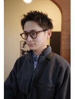 エディ(Edy)&nbsp;メンズスパイキーショート刈り上げブラウンカラー眉毛カット岡山