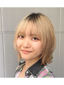 ヘアーメイク ロン(Ron) 青木/大人可愛い小顔ウルフレイヤー/ミルクティーベージュ/長野