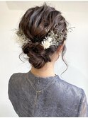 花田結婚式ヘアセットお呼ばれヘアアレンジシニヨン下北沢同窓会