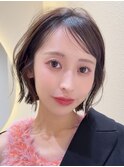 ボブ/レイヤーカット/髪質改善/ウェットヘア/オリーブベージュ