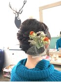 ブリザーブドフラワー付きヘアセット