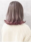 【iIIL hair lounge】裾カラーエッジカラー外ハネミディ